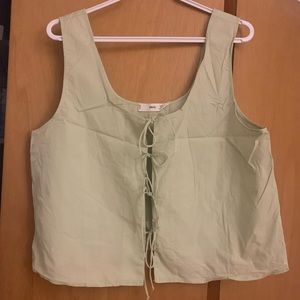 NWT Mango lime green tank top with bow detail